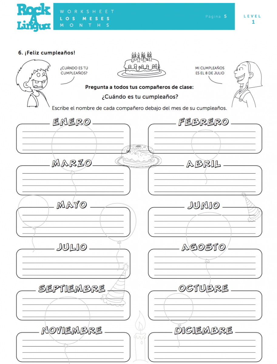 Months Of The Year Worksheets For Kids