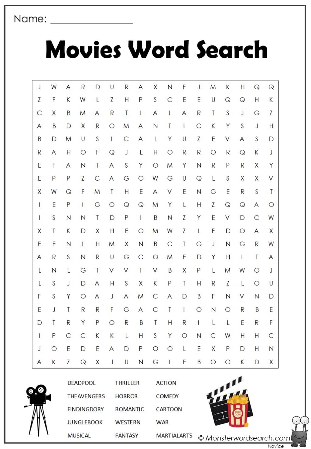 Movies Word Search Monster Word Search Worksheets Library Movies Word Search Monster Word Search Worksheets Library