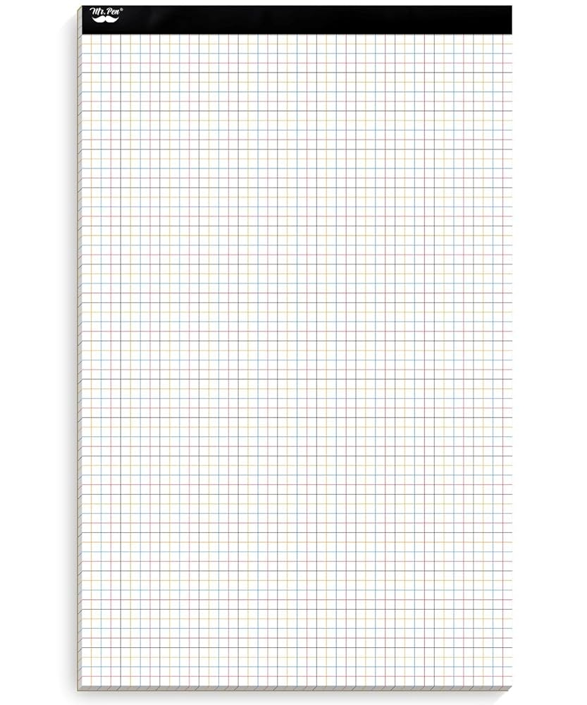 Mr Pen Graph Paper 22 Sheets 17 X 11 4 X 4 4 Squares Per Inch Coloured Ruled Graphic Paper Grid Paper Graph Paper Pad 1 4 Graph Paper 1 4 Inch Grid 