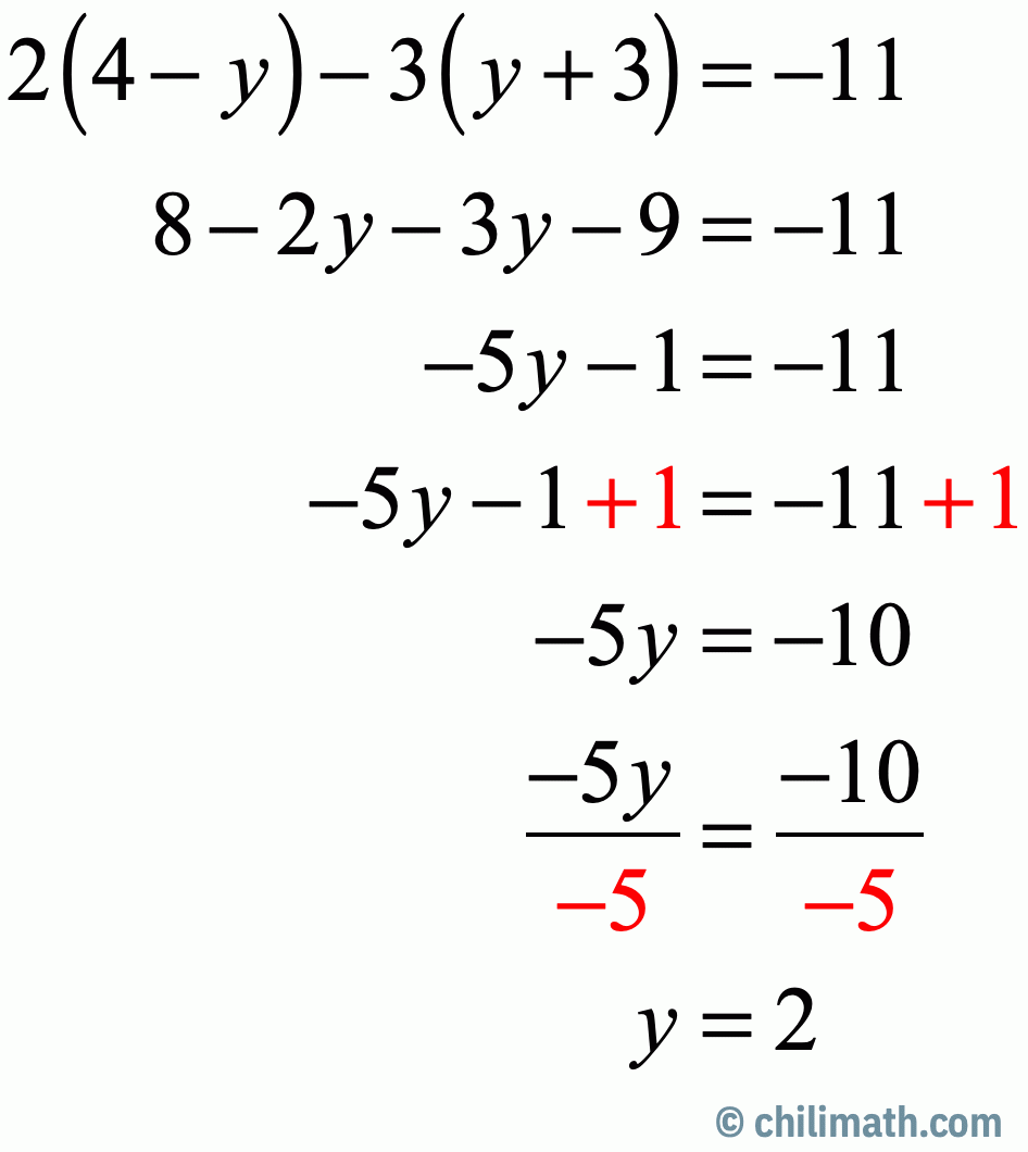 Multi Step Equations Practice Problems With Answers ChiliMath Multi Step Equations Practice Problems With Answers ChiliMath