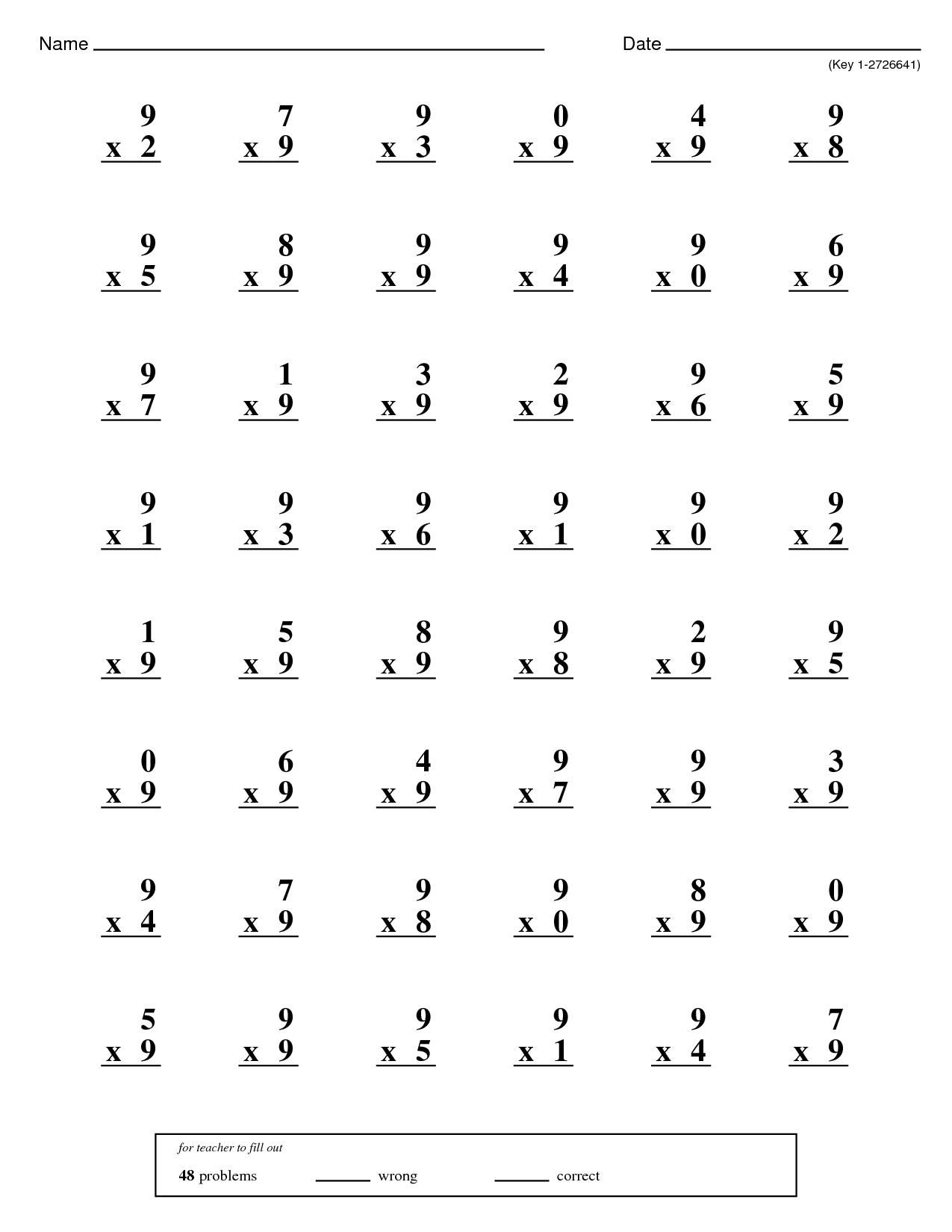 Printable Mad Minute Worksheets