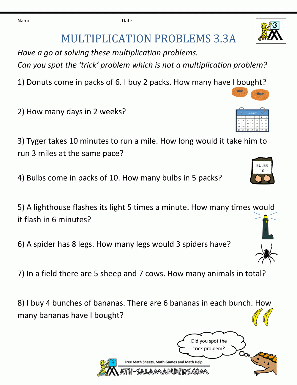 Word Problem Involving Multiplication