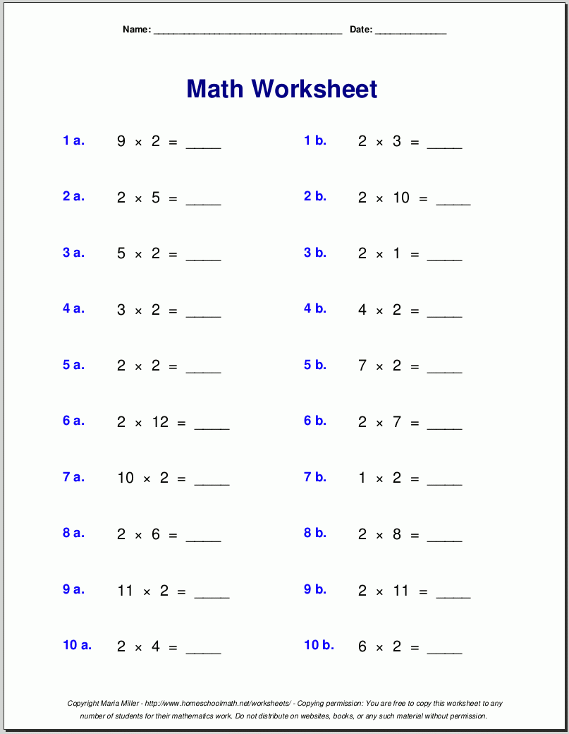 Multiplication Worksheets For Grade 3 Multiplication Worksheets For Grade 3
