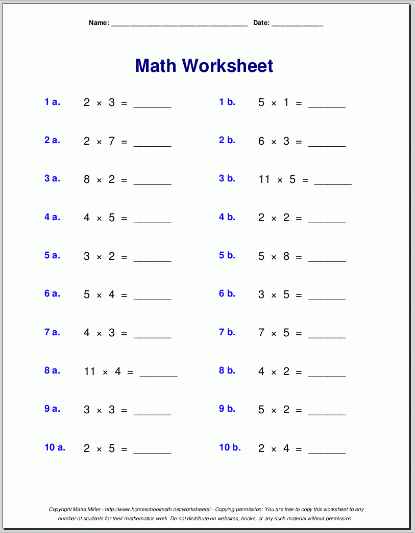 Multiplication Worksheets For Grade 3 Multiplication Worksheets For Grade 3