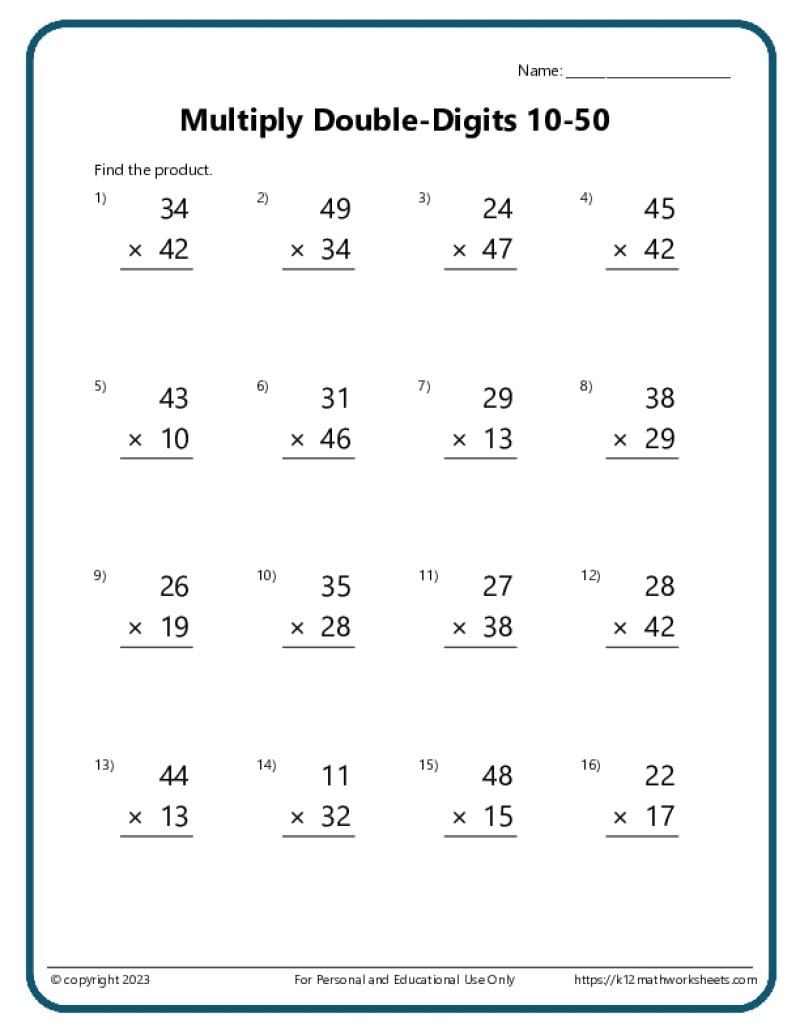 free printable multiplication worksheets 1 12 pdf