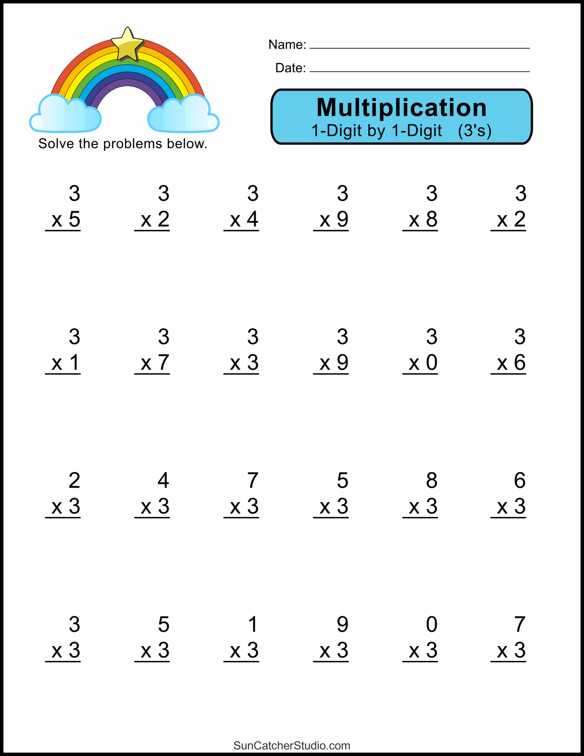 Multiplication Worksheets One Digit Math Drills Free Printables Monograms Design Tools Patterns DIY Projects Multiplication Worksheets One Digit Math Drills Free Printables Monograms Design Tools Patterns DIY Projects
