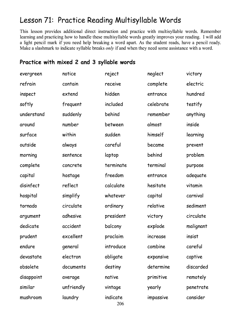 Multisyllabic Word List Pdf Fill Online Printable Fillable Worksheets Library Multisyllabic Word List Pdf Fill Online Printable Fillable Worksheets Library