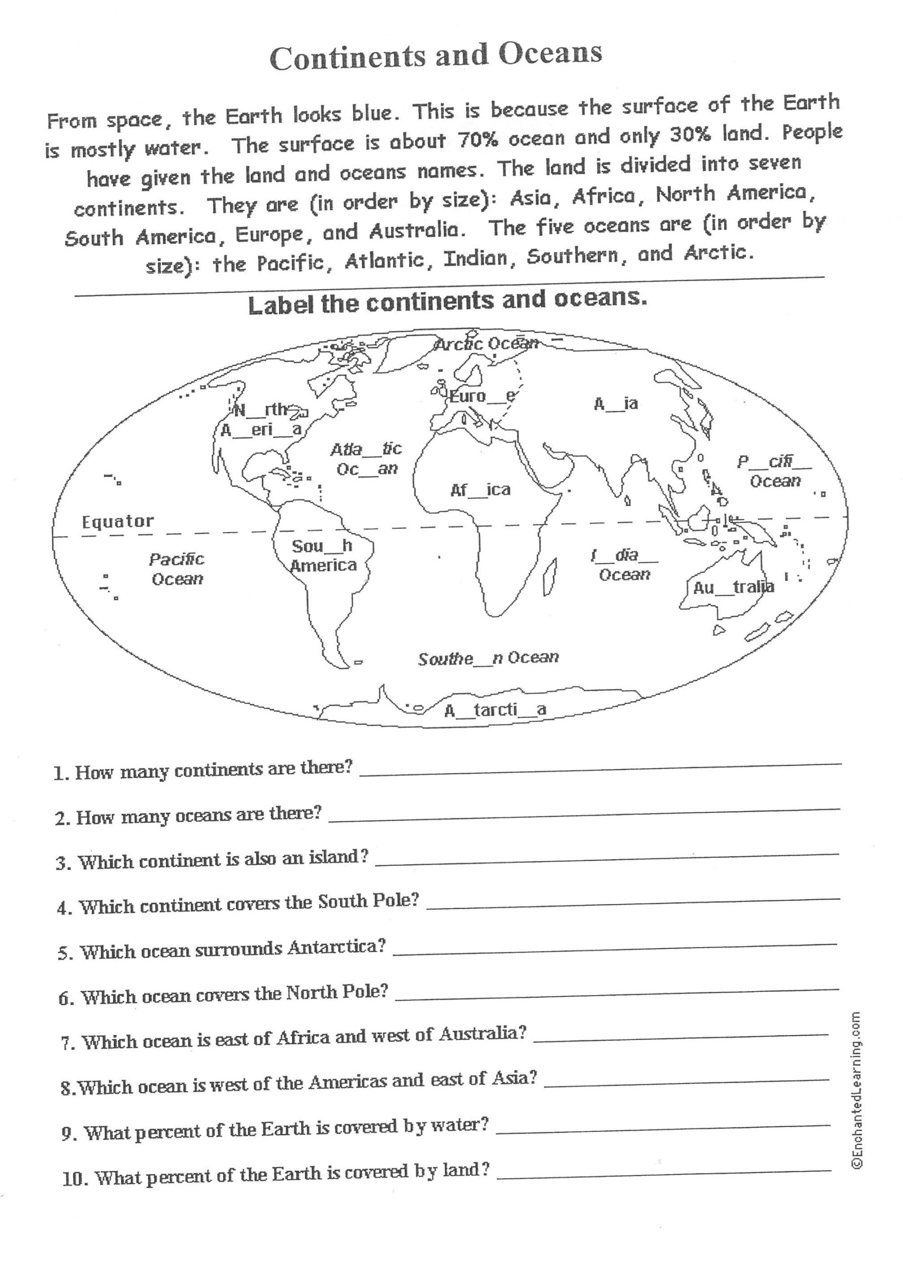 Oceans Printable Worksheets Oceans Printable Worksheets