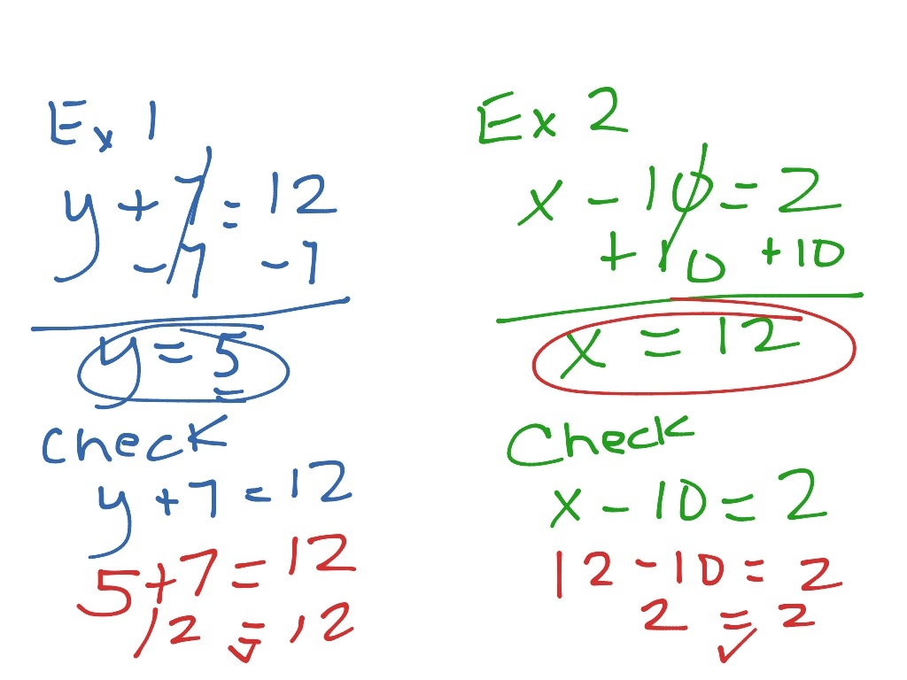 one step addition and subtraction equations one step addition and subtraction equations