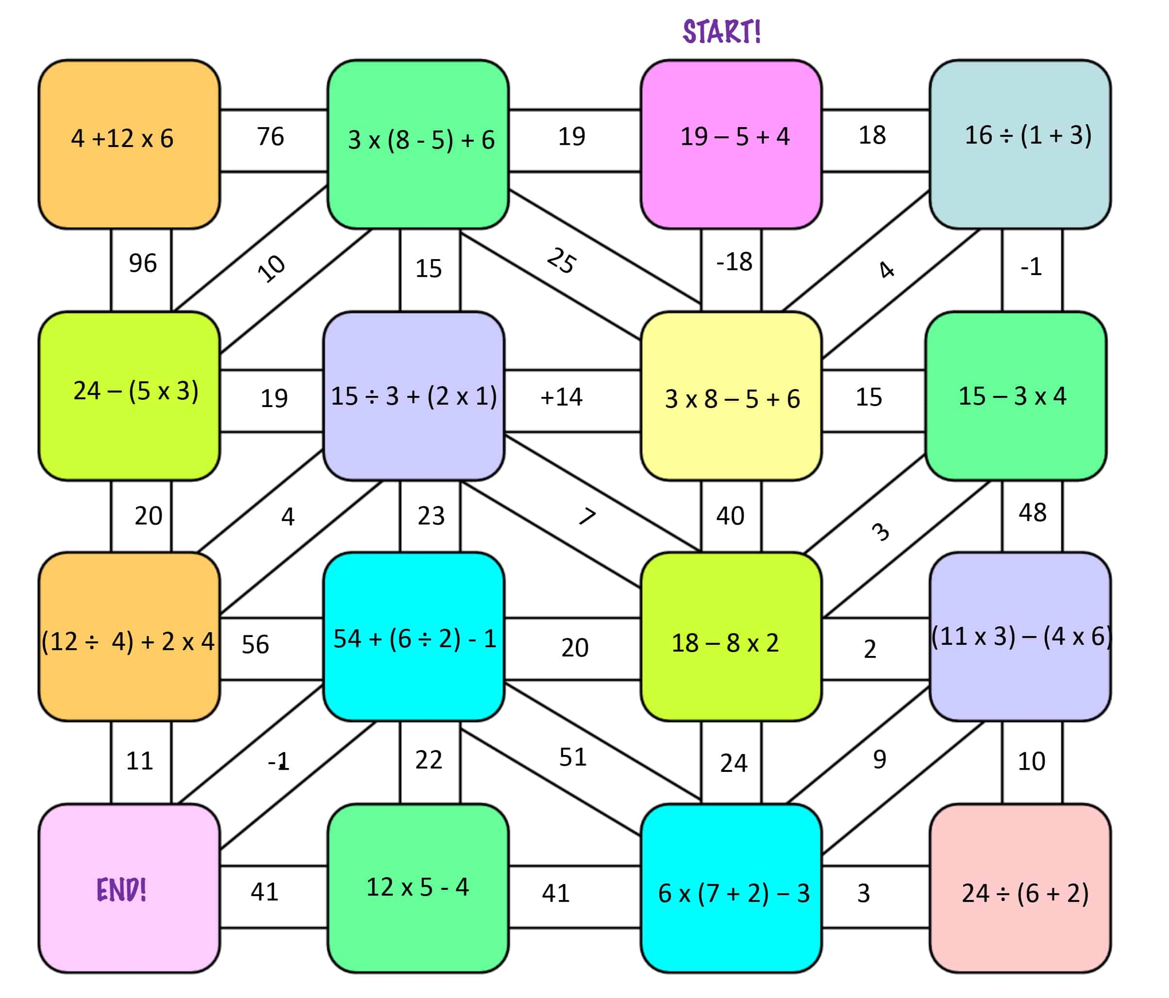 Order Of Operations Maze 2 Mr R s World Of Math Order Of Operations Maze 2 Mr R s World Of Math