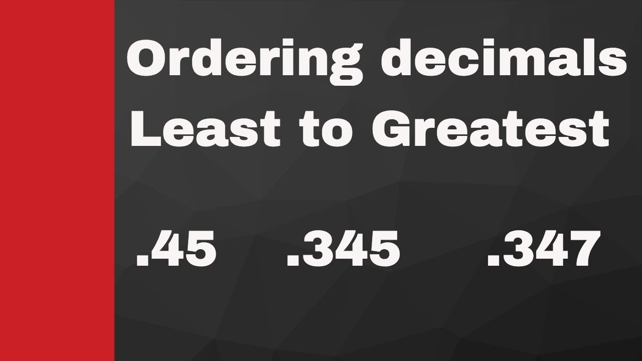 Ordering Decimals From Least To Greatest YouTube Ordering Decimals From Least To Greatest YouTube