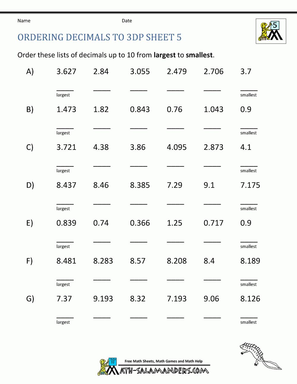 decimals in order least to greatest decimals in order least to greatest