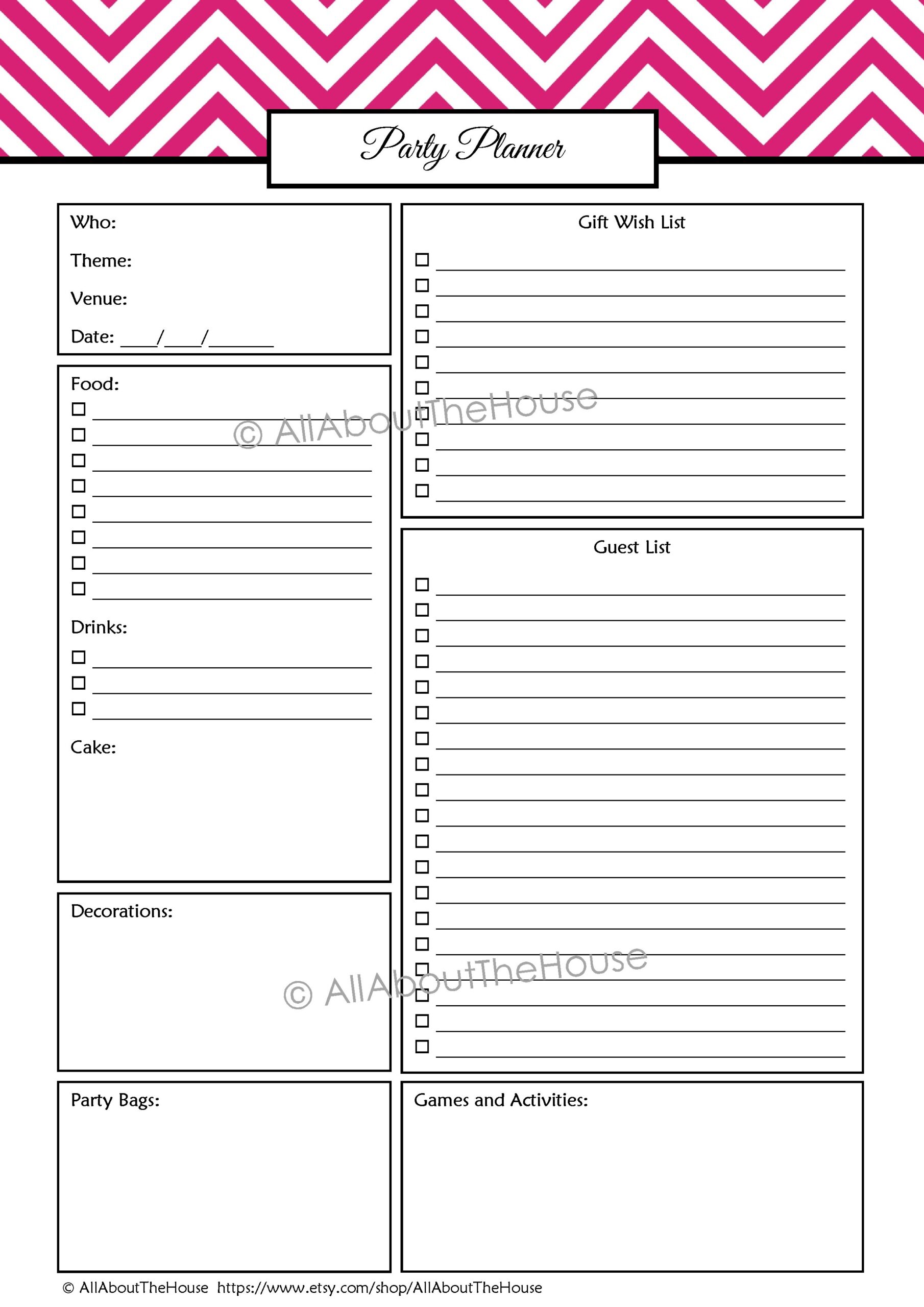 Party Planning Printables Kit Worksheets Library Party Planning Printables Kit Worksheets Library