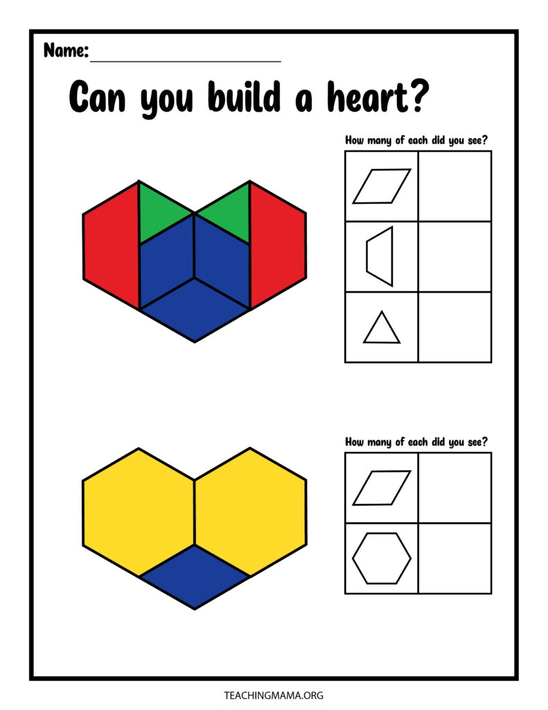 Printable Pattern Block Worksheets