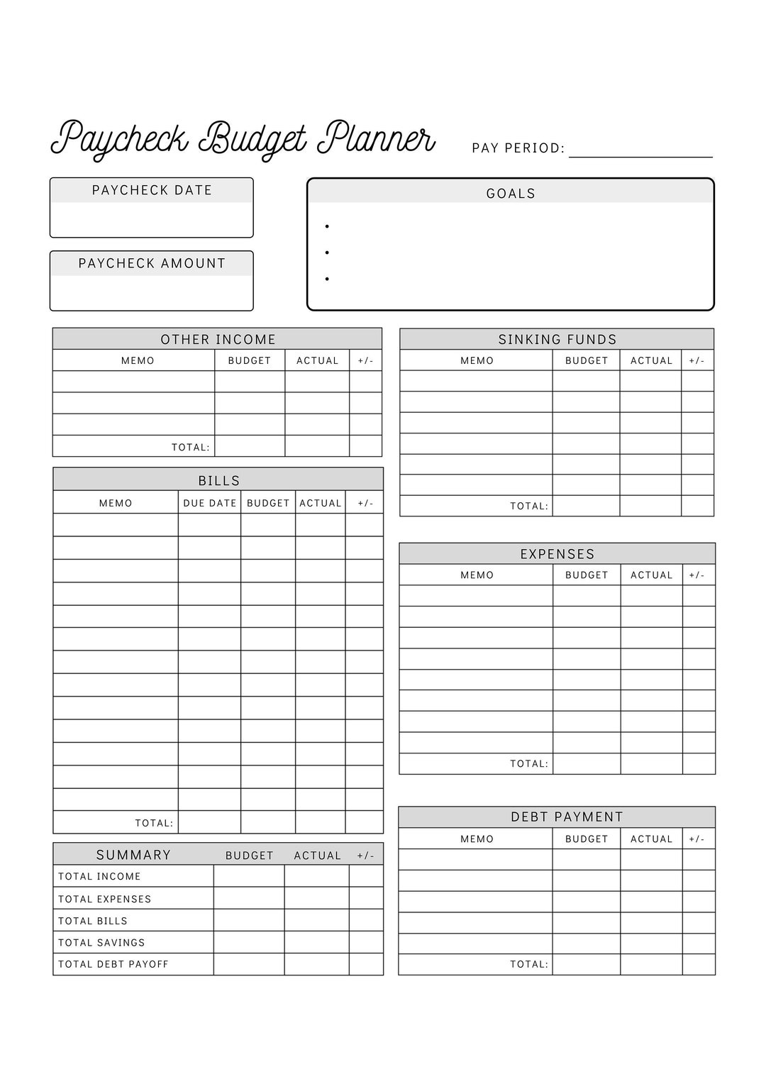 Paycheck Budget Planner Printable Budget By Paycheck Worksheet Biweekly Personal Budget Template Instant Download Etsy Paycheck Budget Planner Printable Budget By Paycheck Worksheet Biweekly Personal Budget Template Instant Download Etsy