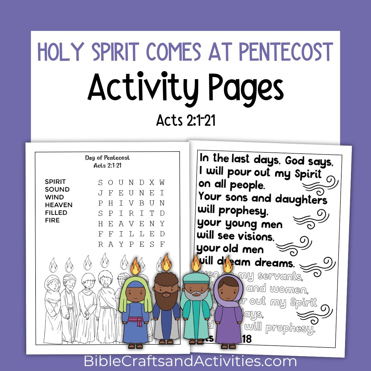 Pentecost Activity Pages Bible Crafts Shop Pentecost Activity Pages Bible Crafts Shop