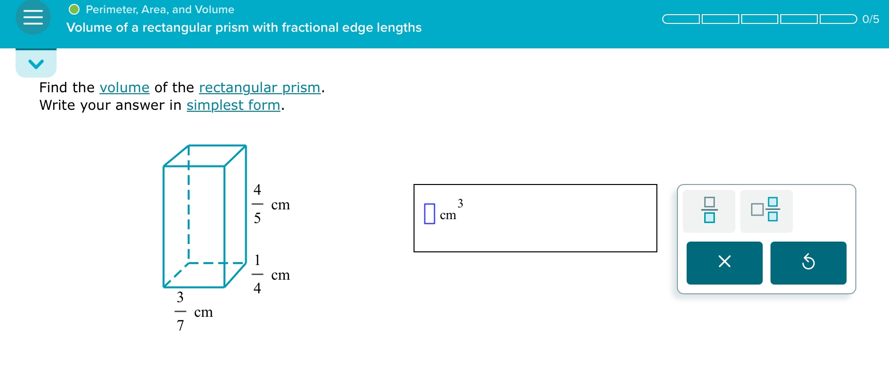Perimeter Area And Volume Volume Of A Rectangular Prism With Fractional 