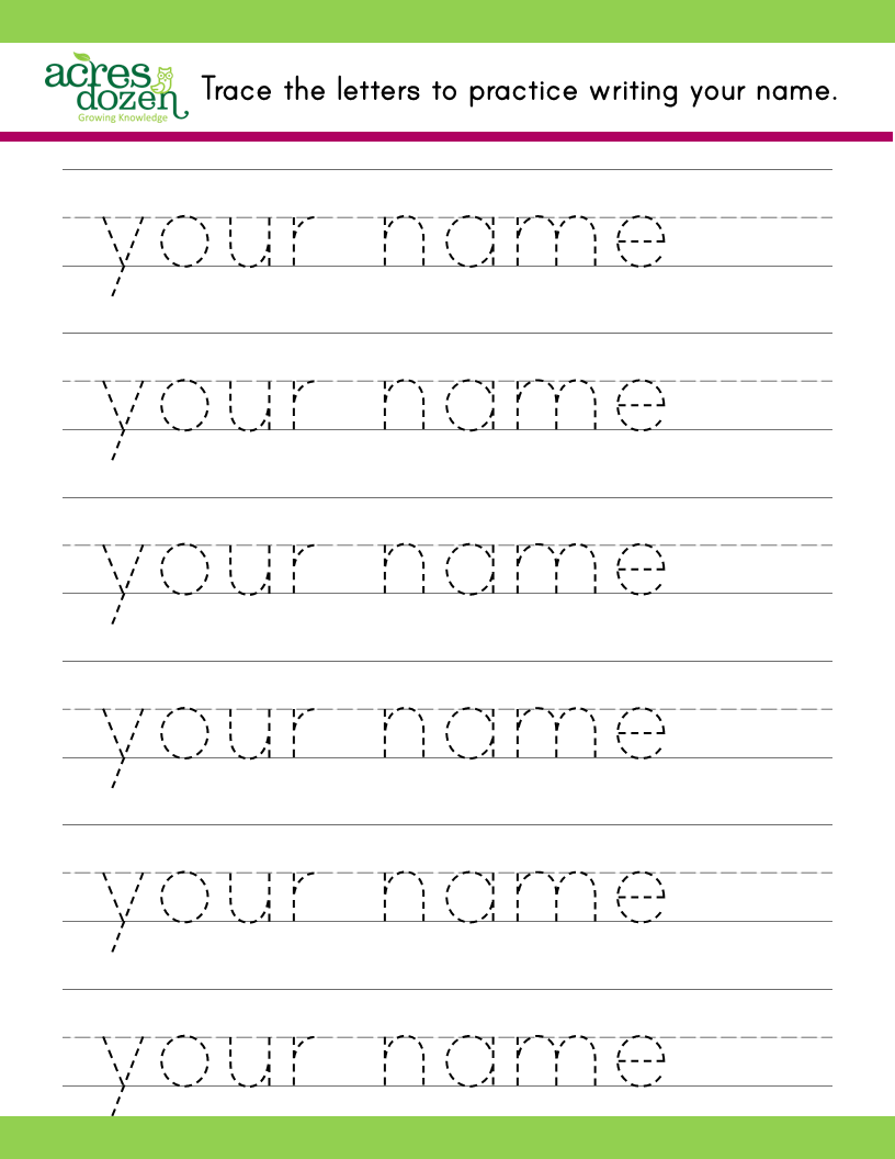 Personalized Name Writing Worksheets For Little Learners Classful