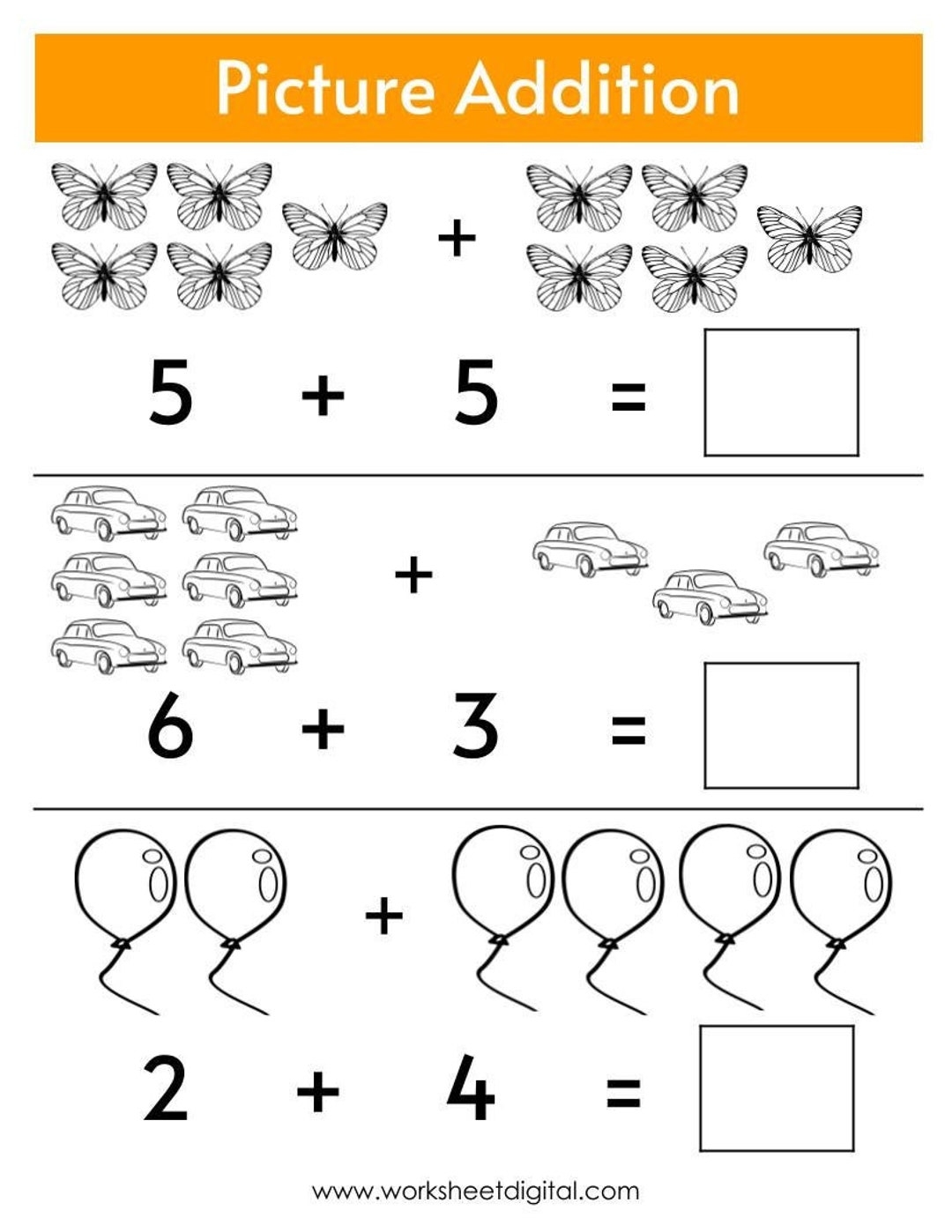 addition worksheets for preschool