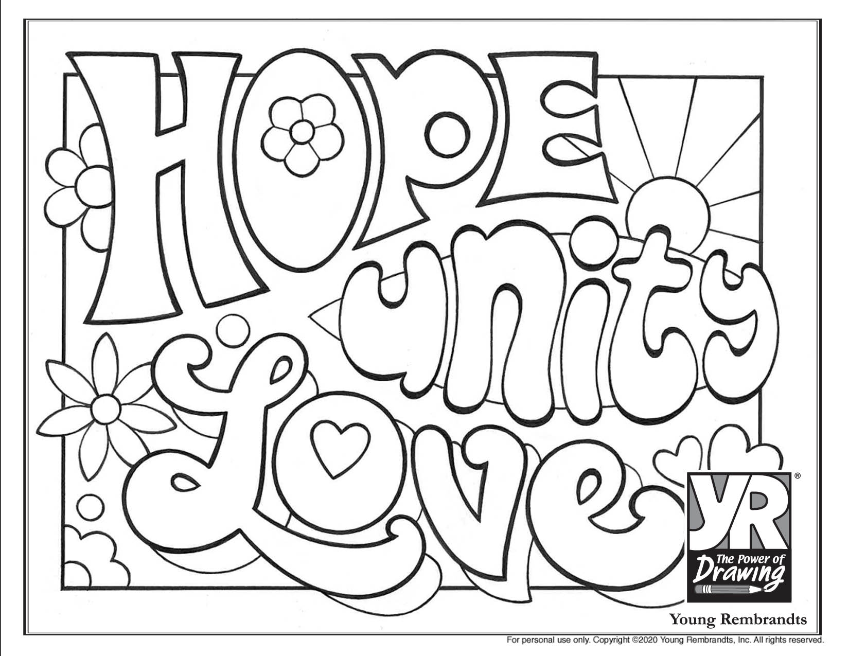 Powerful Words Coloring Page Young Rembrandts Shop Powerful Words Coloring Page Young Rembrandts Shop