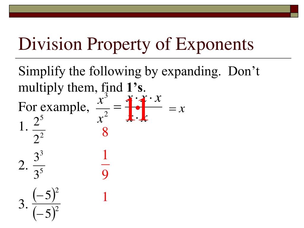 division properties of exponents