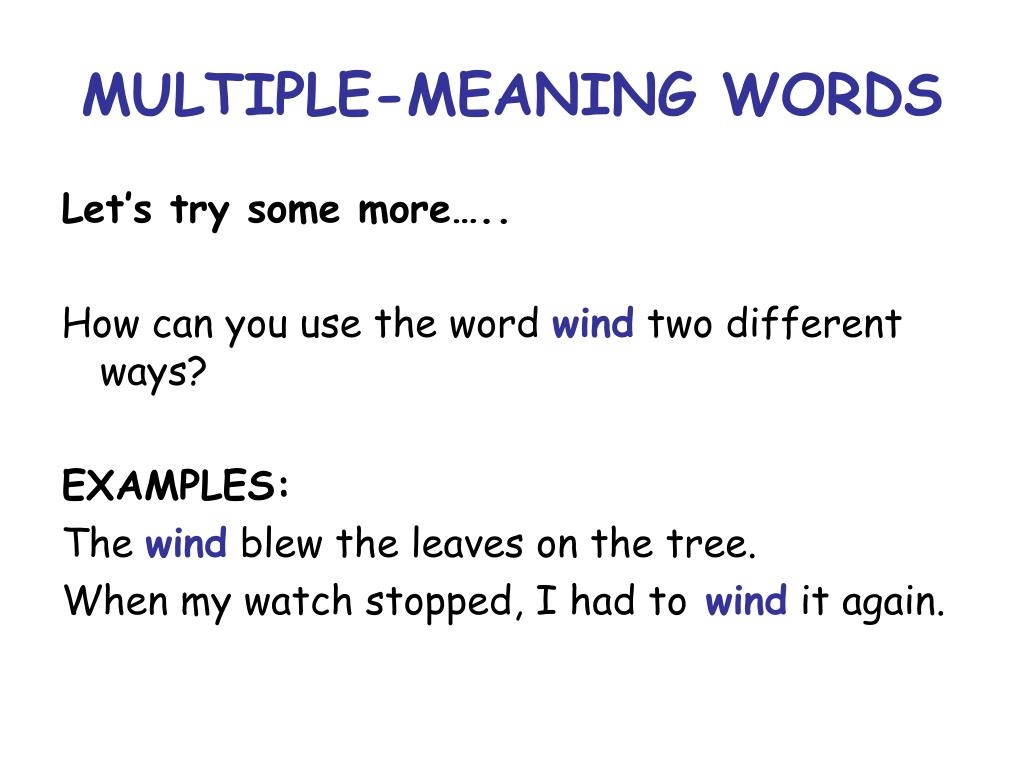 examples of multi meaning words