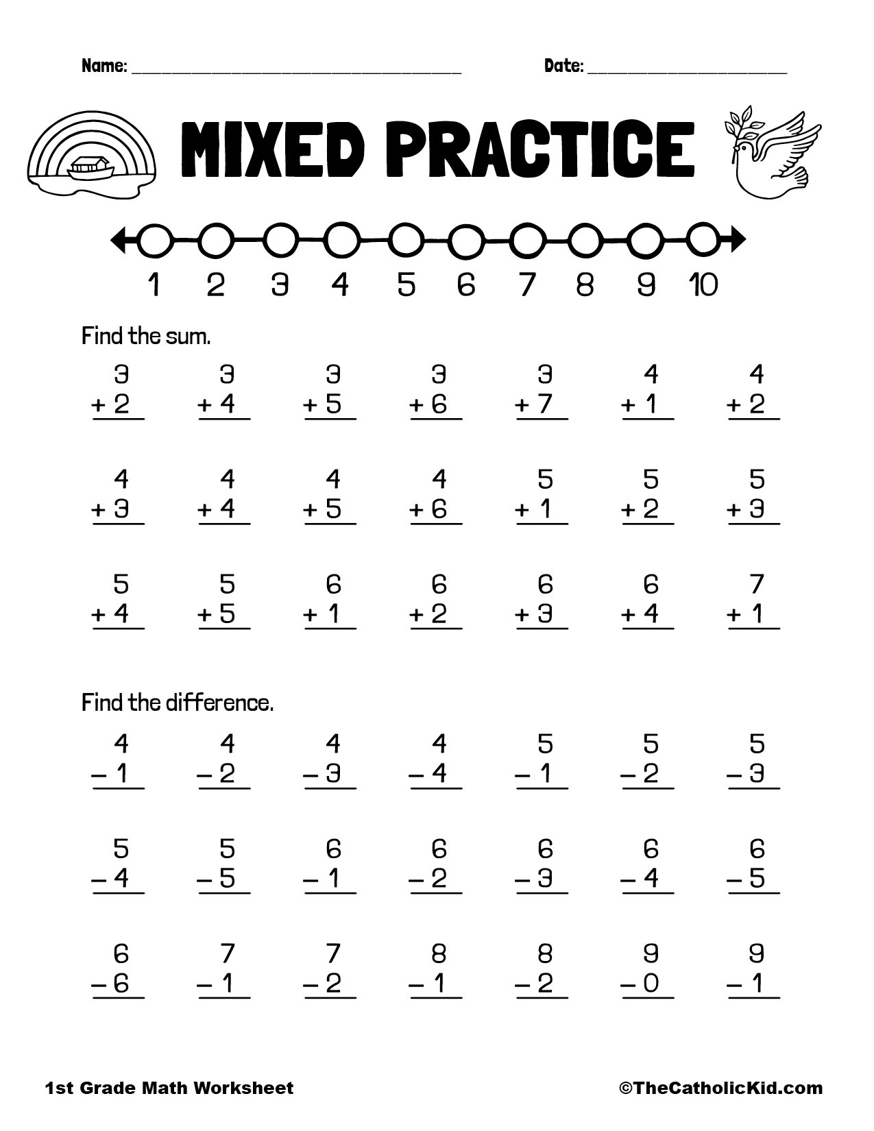 1st Grade Math Worksheets Printable