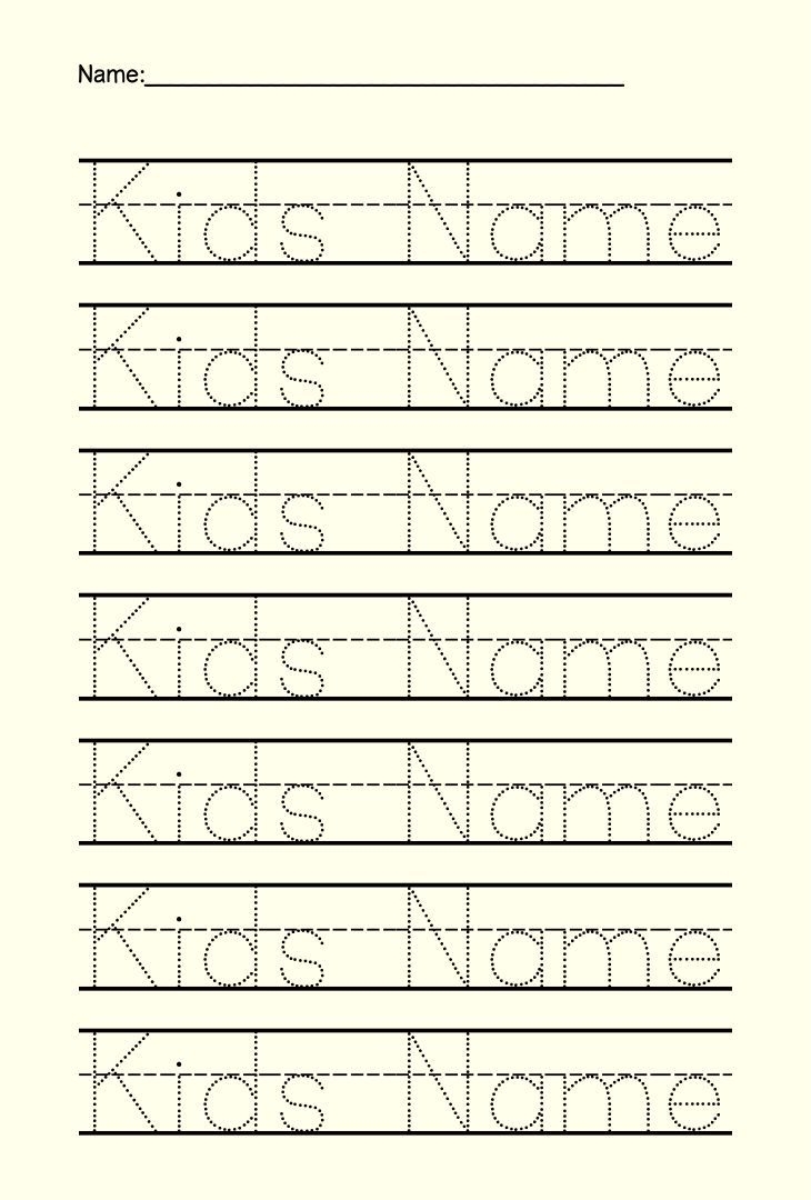 Free Name Tracing Worksheets For Preschool Printable