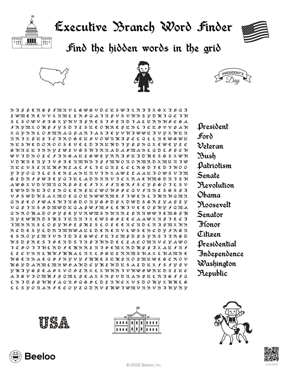 Presidents Day themed Word Searches Beeloo Printable Crafts And Activities For Kids