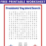 Presidents Day Word Search FREE Printable Worksheet