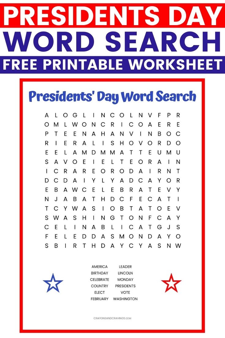Presidents Day Word Search