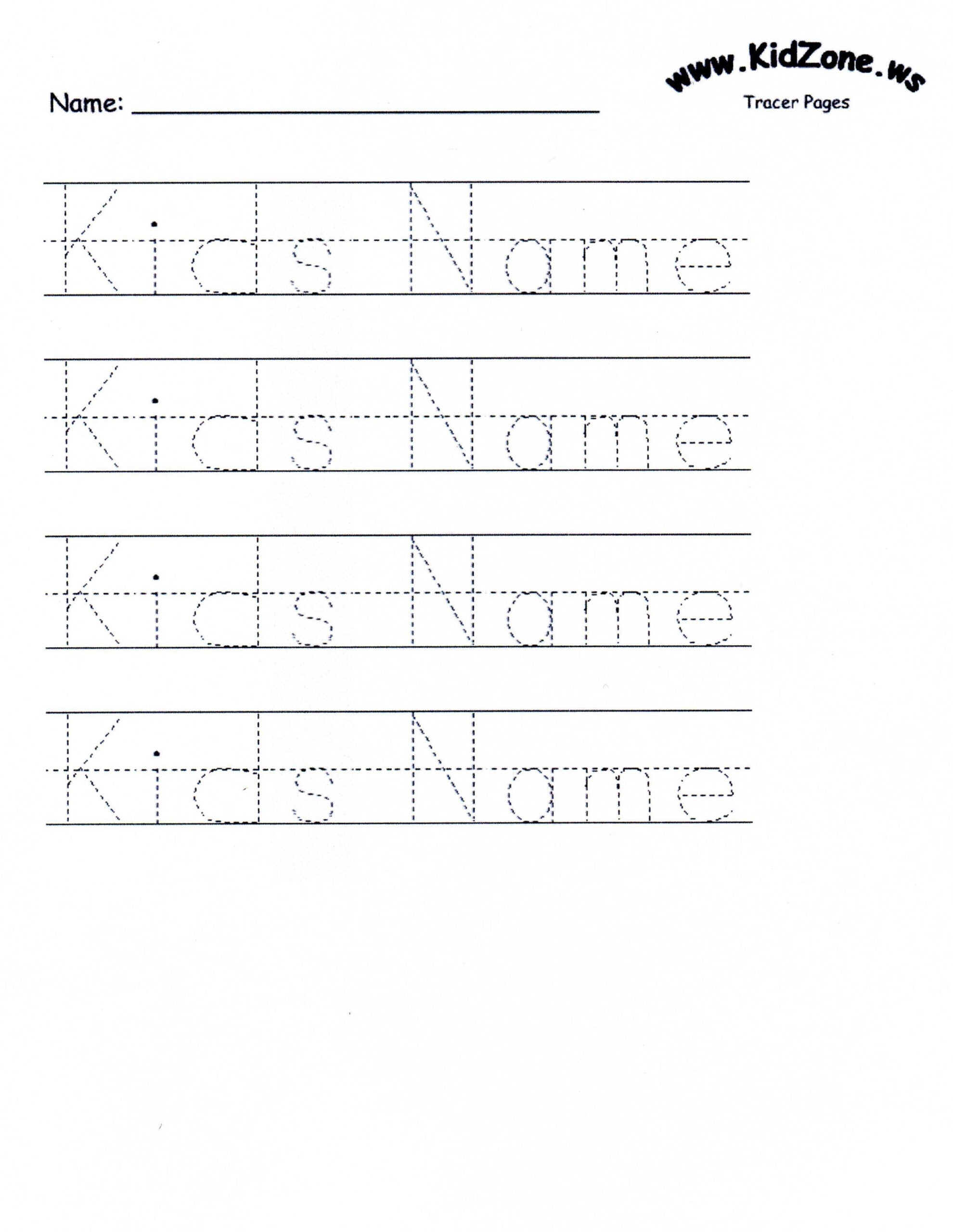 free printable name tracing worksheet