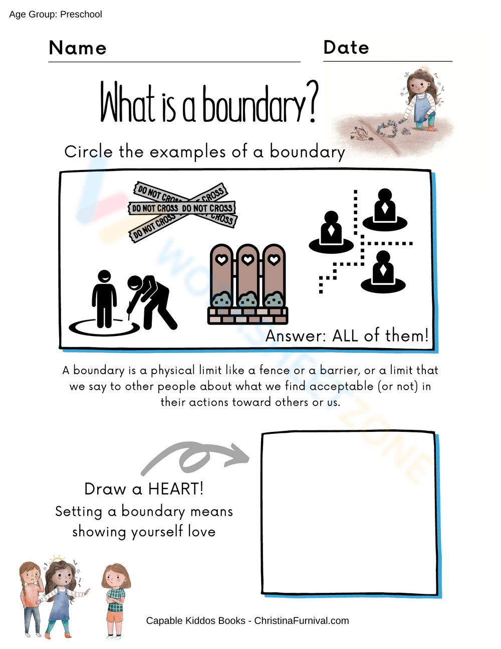 Printable Boundaries Worksheets