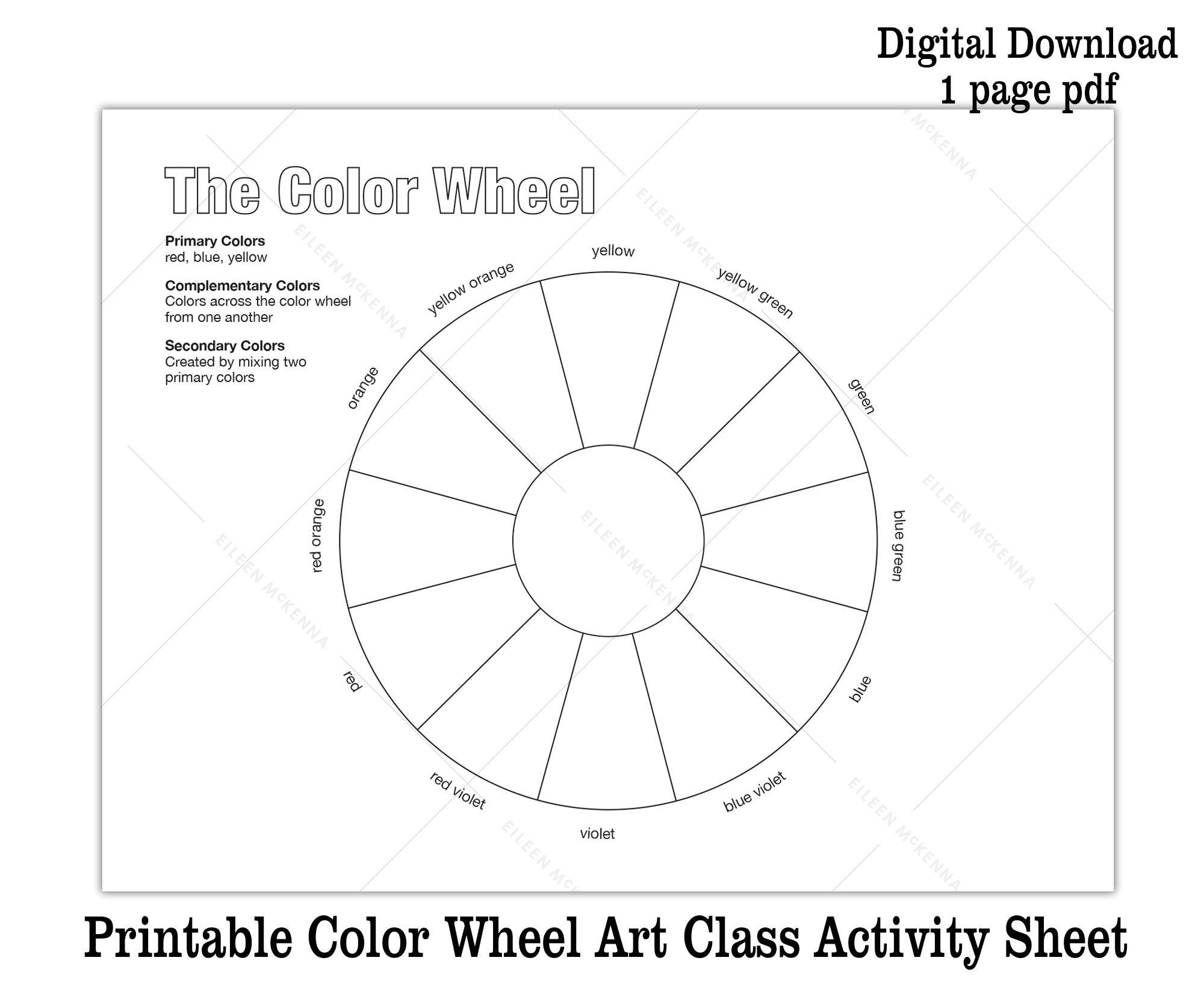 Printable Color Wheel Kids Art Class Activity Sheet Digital Download Coloring Sheet Black And White Color Theory Worksheet Etsy Printable Color Wheel Kids Art Class Activity Sheet Digital Download Coloring Sheet Black And White Color Theory Worksheet Etsy