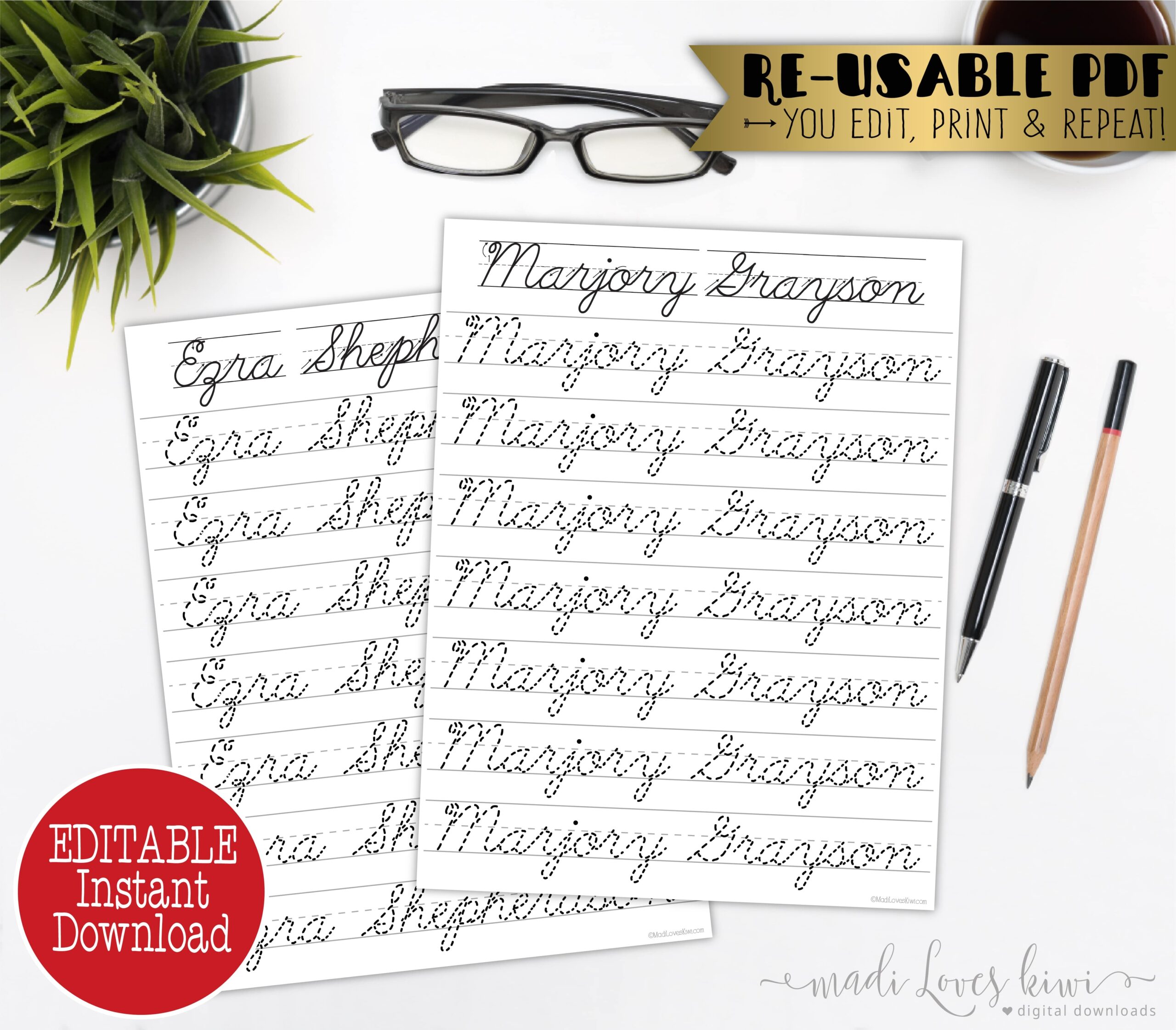 Printable Cursive Name Writing Worksheet Editable Script Worksheets Library