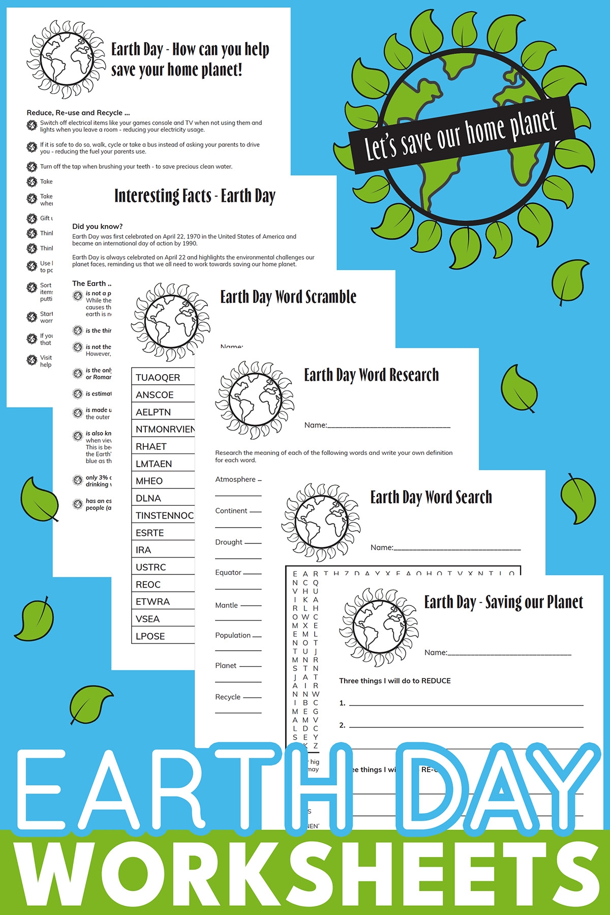 earth day printable worksheets