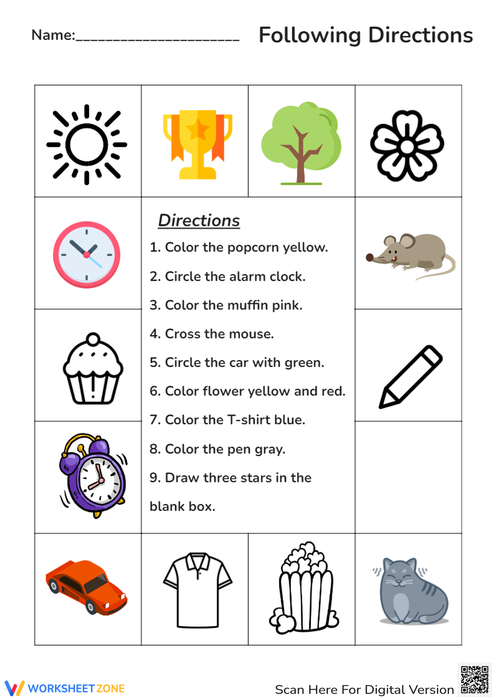 Printable Following Directions Worksheets
