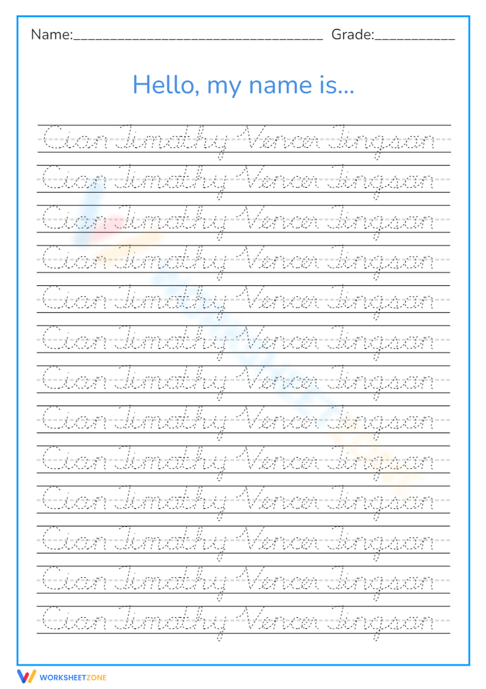 free printable handwriting practice worksheets