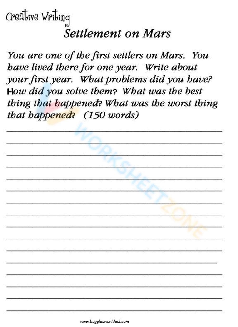Printable Grade 6 Writing Worksheets