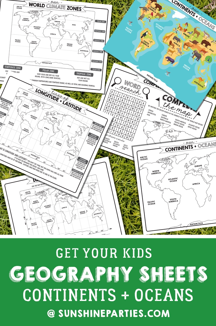 Printable Kids Geography Worksheets Sunshine Parties