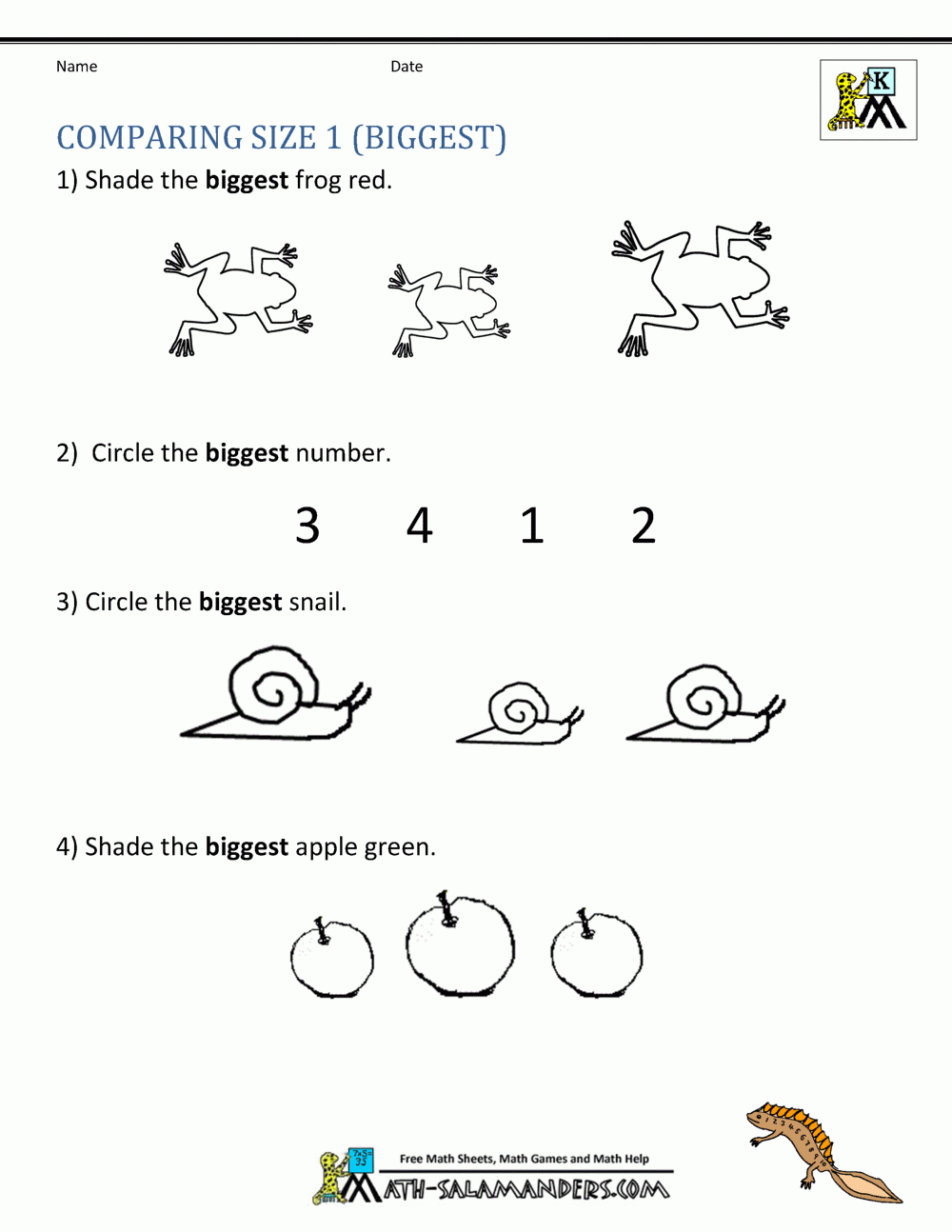 free printable kindergarten math worksheets