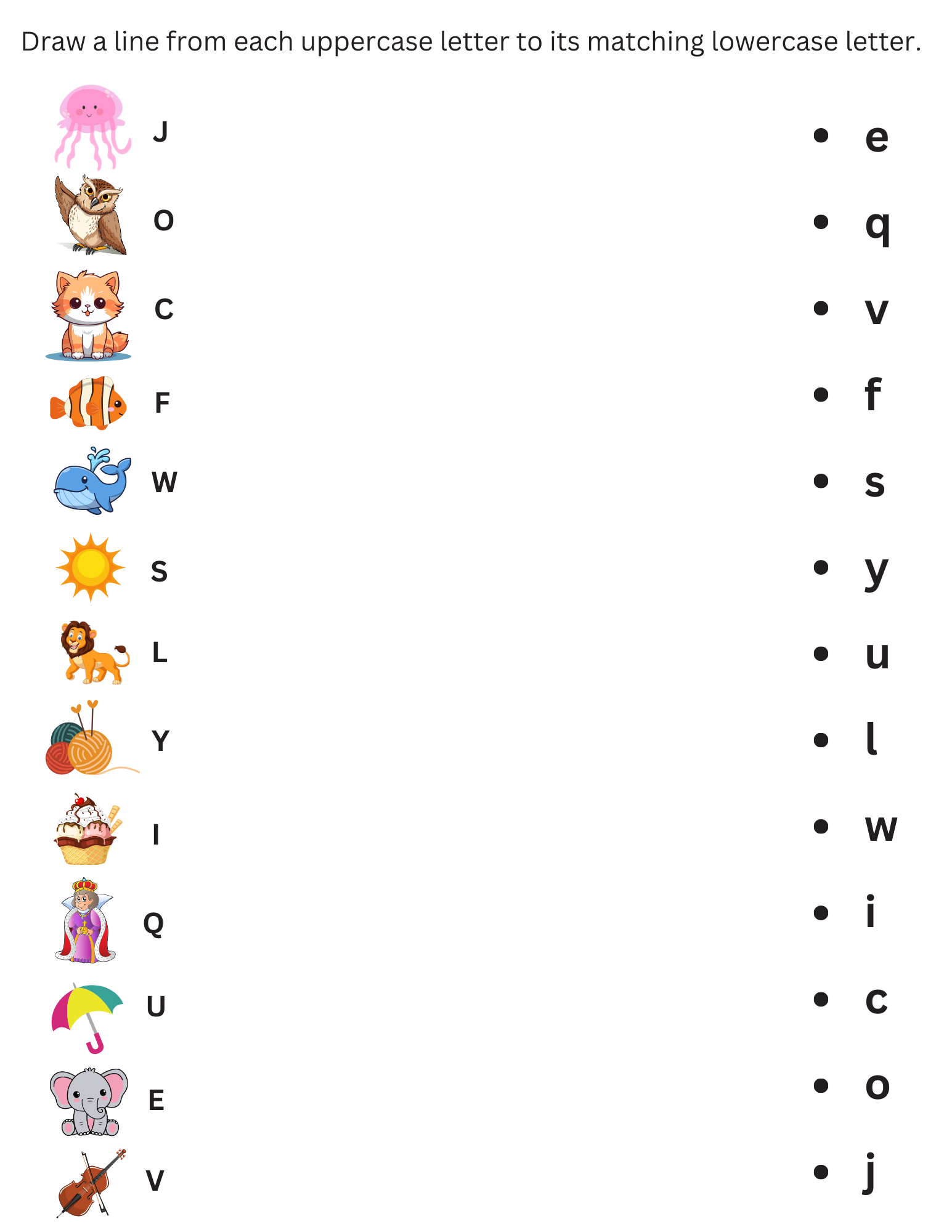 Printable Match Uppercase And Lowercase Letters Kindergarten Worksheets Made By Teachers