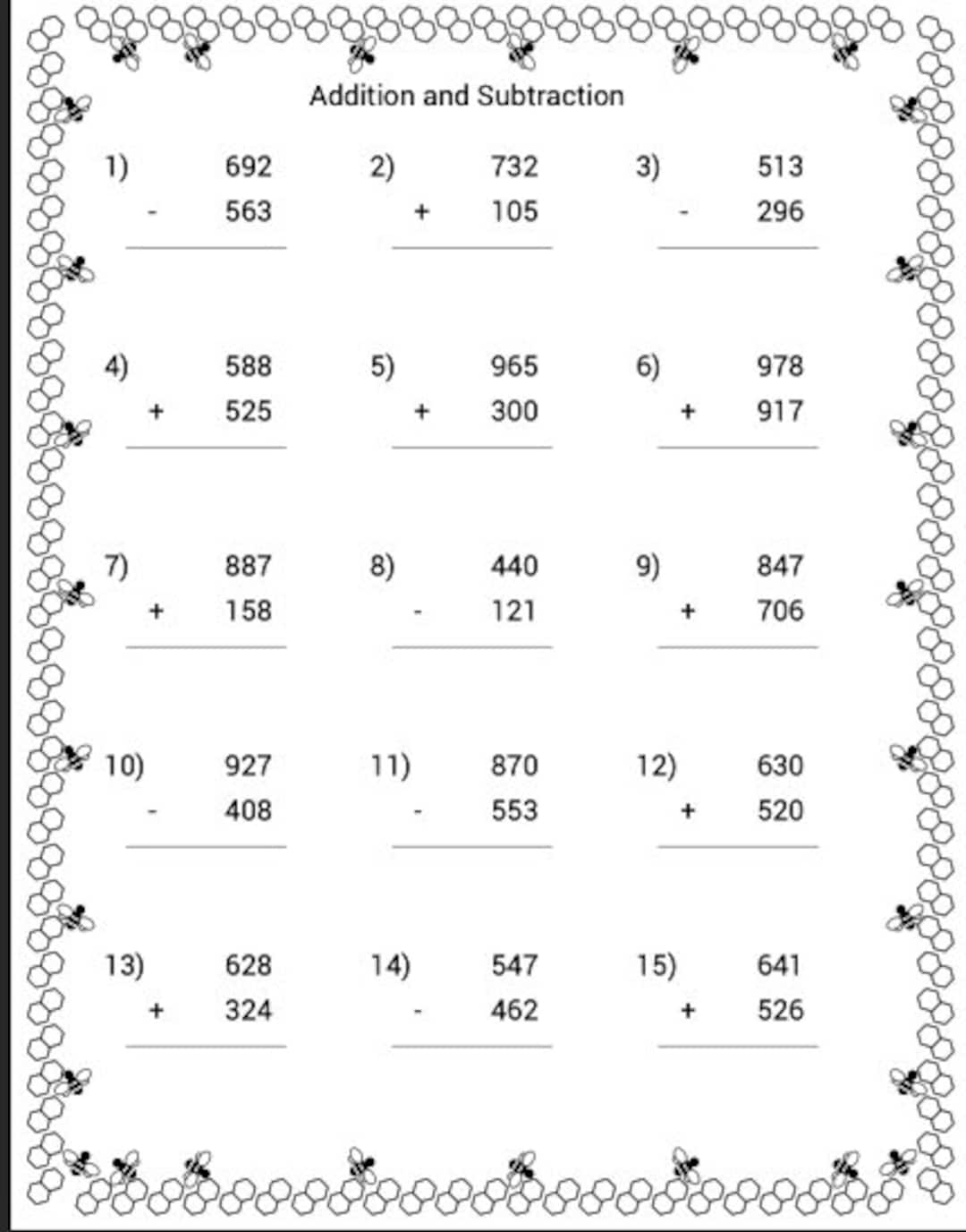 adding and subtracting printable worksheets adding and subtracting printable worksheets
