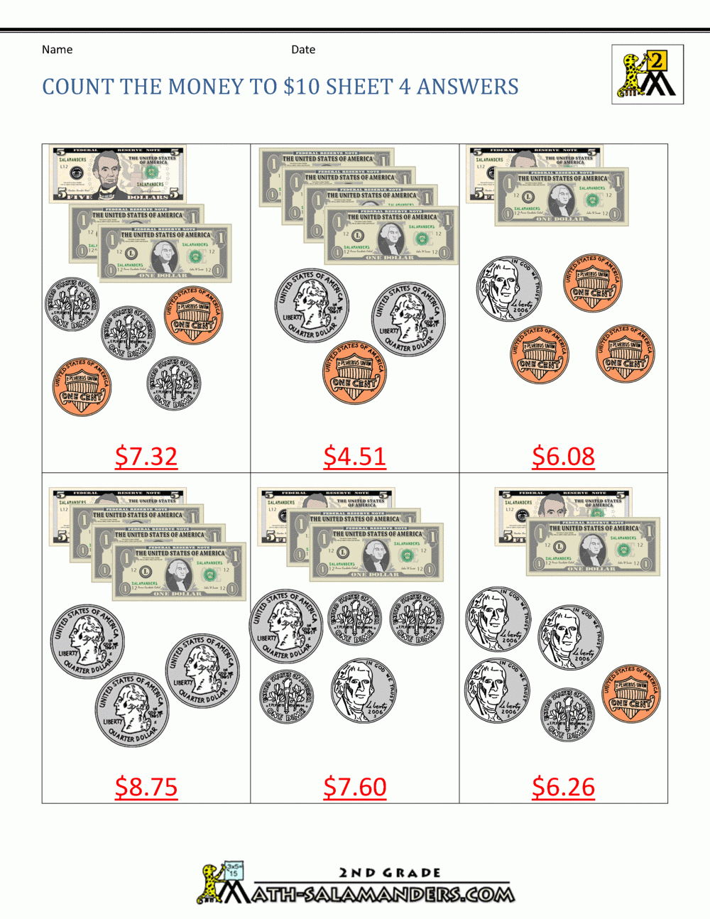 Free Printable Money Worksheets