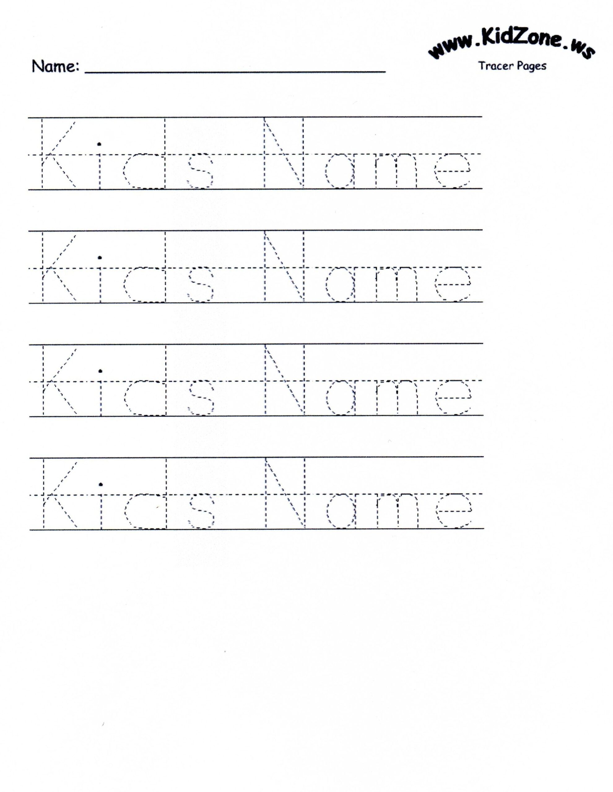 free printable name tracing worksheets