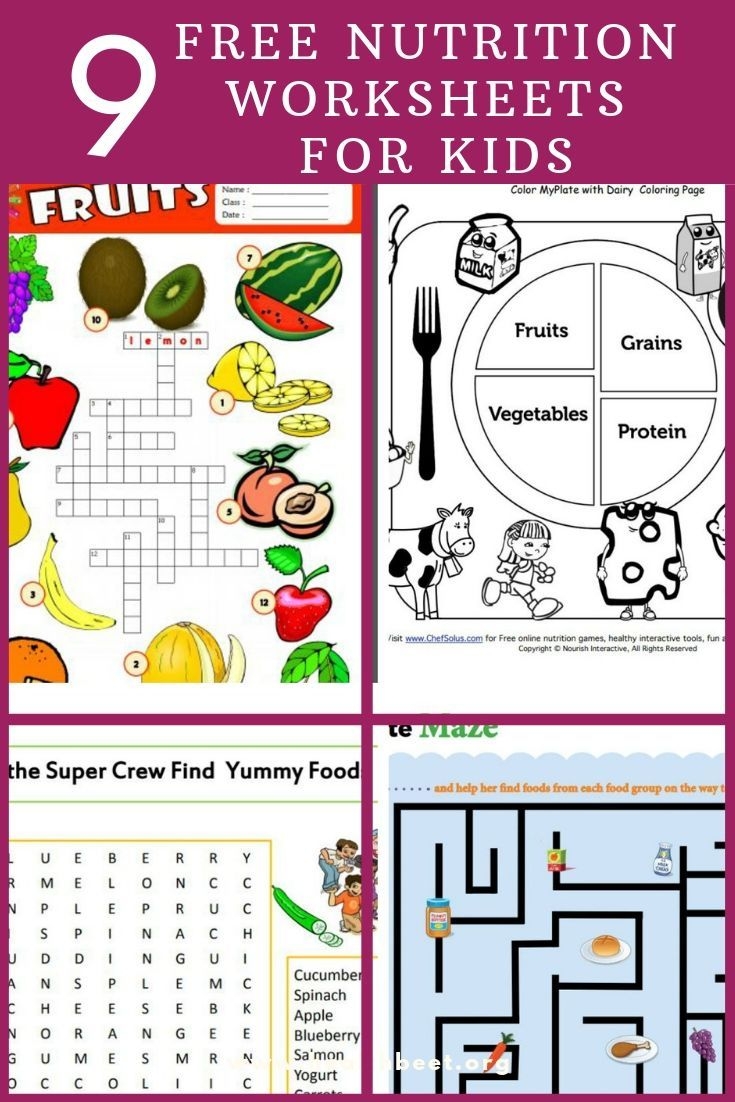 free printable healthy eating worksheets