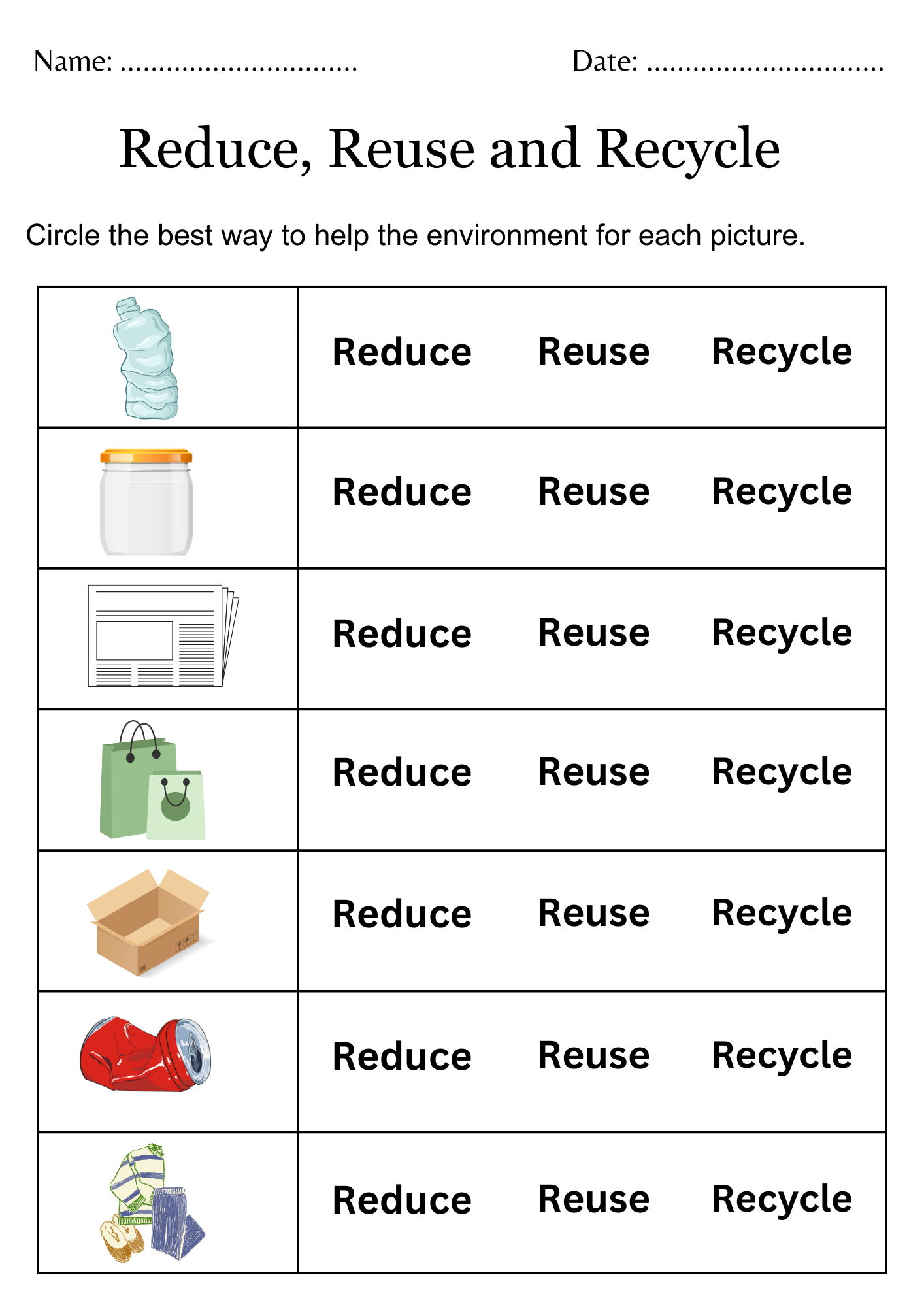 Printable Reduce Reuse Recycle Worksheets For Kindergarten Made By Teachers Printable Reduce Reuse Recycle Worksheets For Kindergarten Made By Teachers