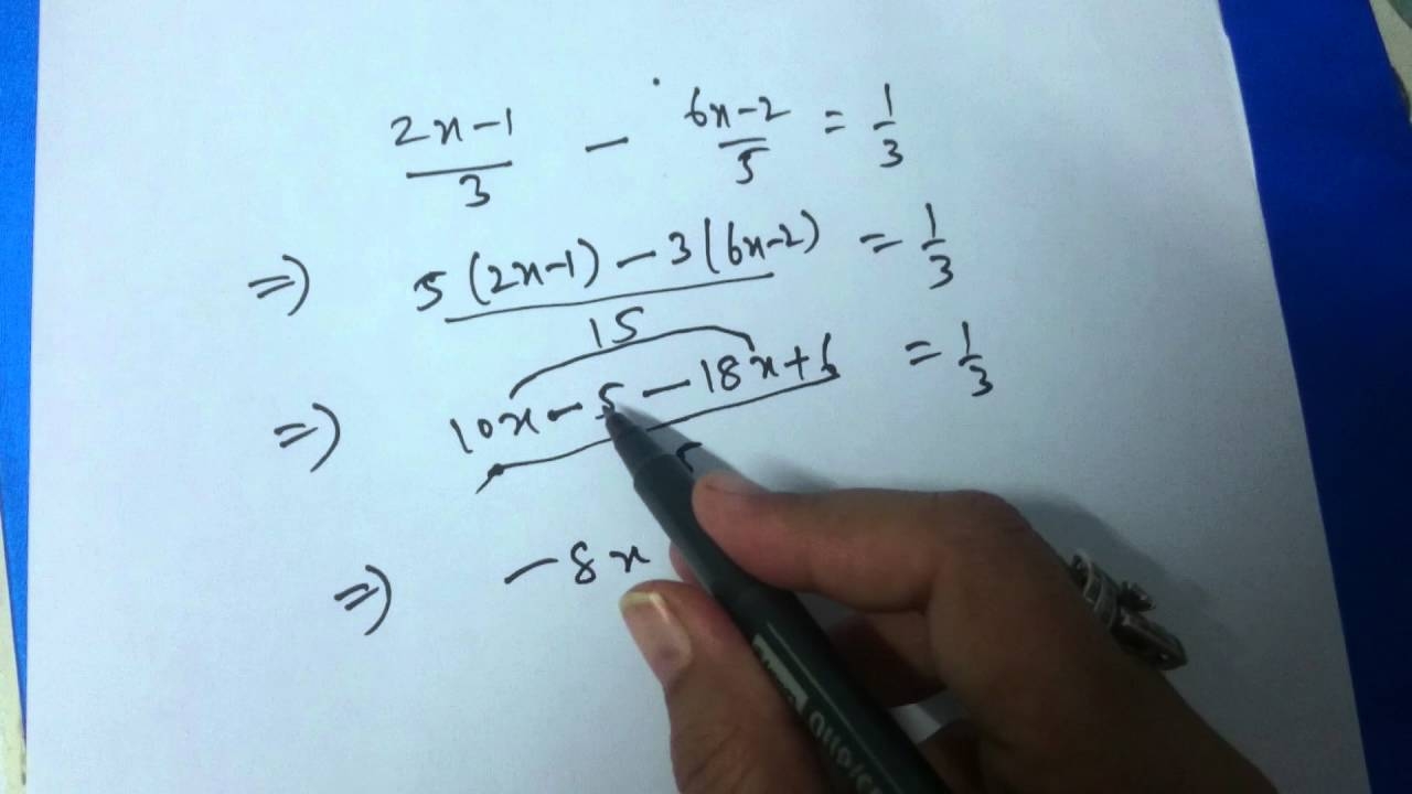 Problem 6 Solve Linear Equation 2x 1 3 6x 2 5 1 3 YouTube