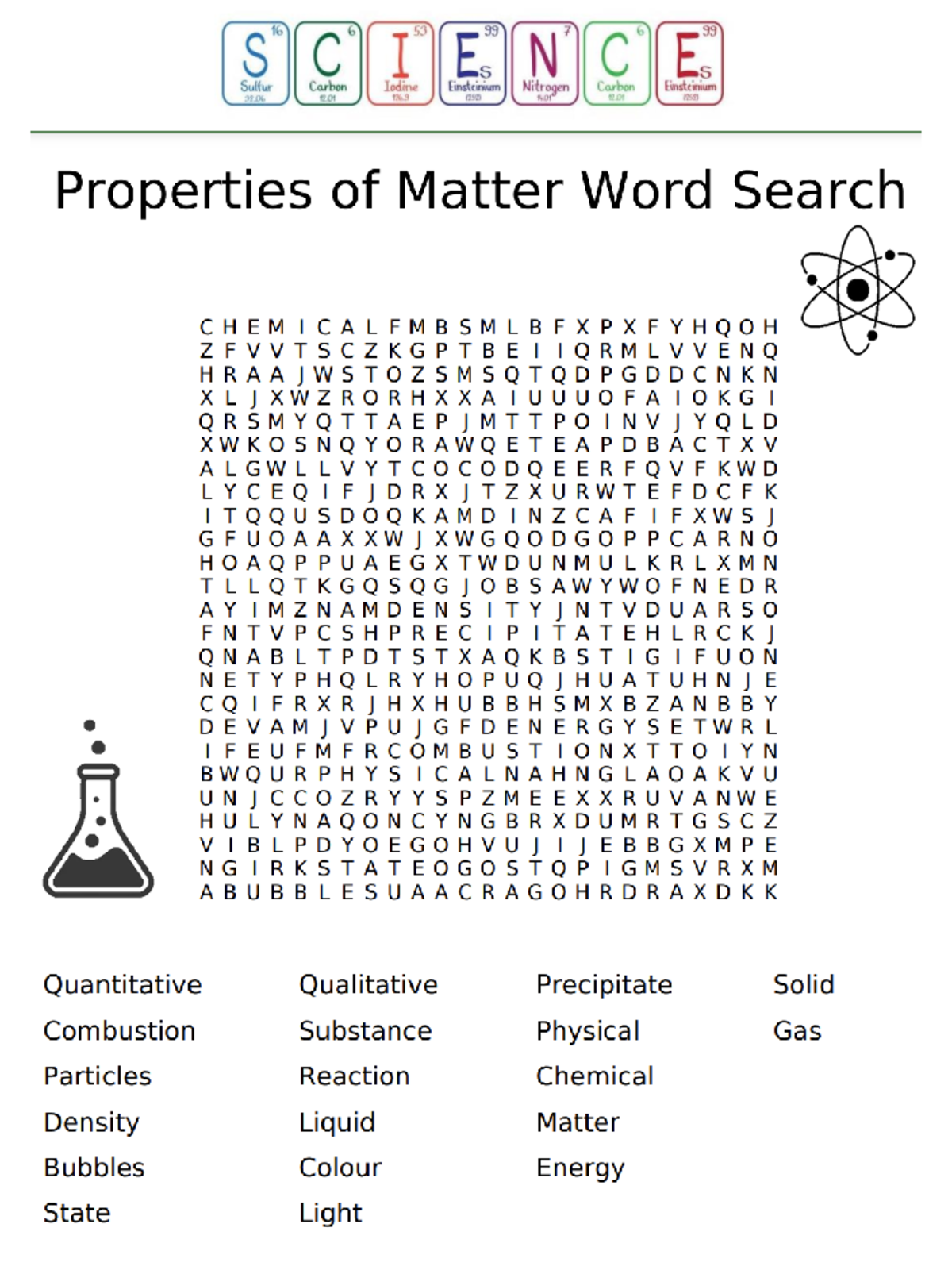 Properties Of Matter Word Search Supplemental Worksheet For SCI 53 99 99 Studocu Properties Of Matter Word Search Supplemental Worksheet For SCI 53 99 99 Studocu