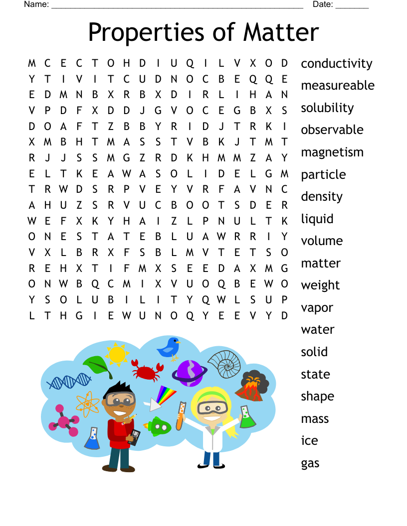Properties Of Matter Word Search WordMint Properties Of Matter Word Search WordMint